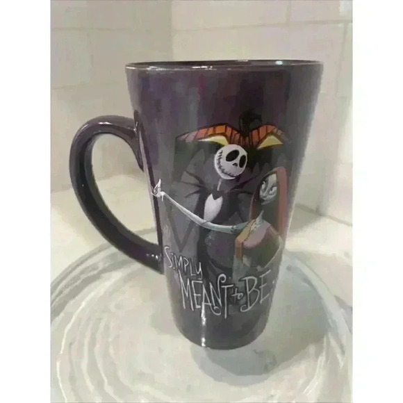 Nightmare Before Christmas Jack Sally Simply Meant To Be Coffee Mug Jumbo 16 oz - Picture 7 of 11